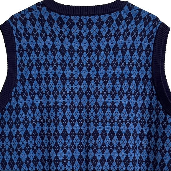 Paul Jones Blue Argyle Sweater Vest Size Large - Picture 6 of 10